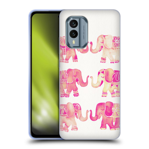 Cat Coquillette Animals 2 Pink Elephants Soft Gel Case for Nokia X30