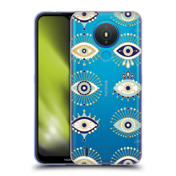 Cat Coquillette Evil Eye Blue Gold Soft Gel Case for Nokia 1.4