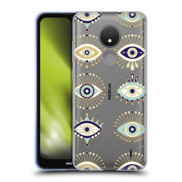 Cat Coquillette Evil Eye Blue Gold Soft Gel Case for Nokia C21