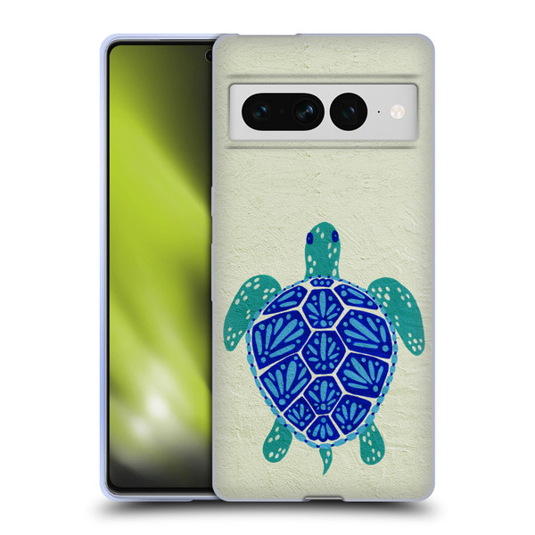 Cat Coquillette Sea Turtle Blue Soft Gel Case for Google Pixel 7 Pro