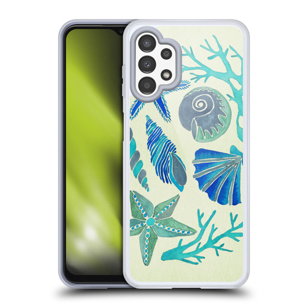 Cat Coquillette Sea Seashells Blue Soft Gel Case for Samsung Galaxy A13 (2022)