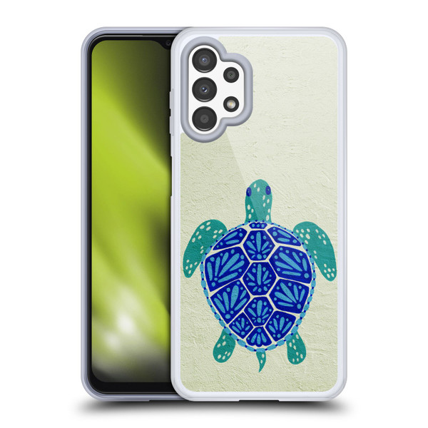 Cat Coquillette Sea Turtle Blue Soft Gel Case for Samsung Galaxy A13 (2022)