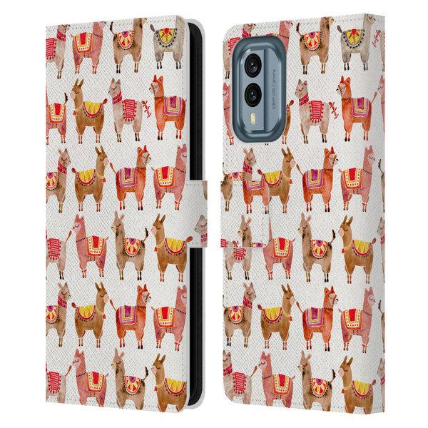 Cat Coquillette Animals Alpacas Leather Book Wallet Case Cover For Nokia X30