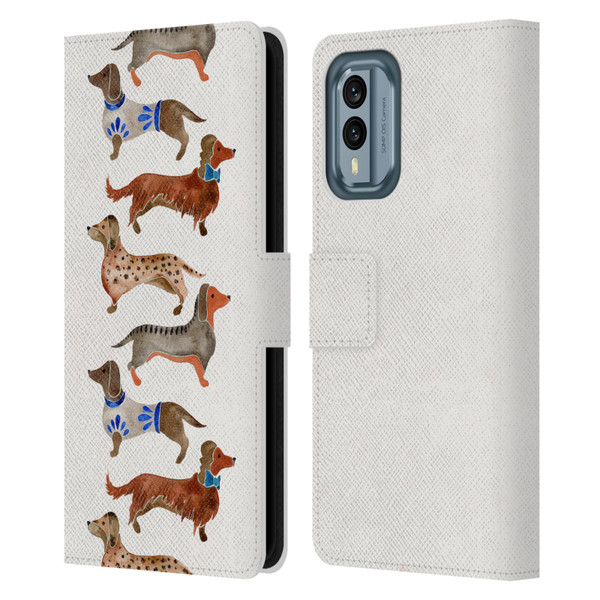 Cat Coquillette Animals Dachshunds Leather Book Wallet Case Cover For Nokia X30