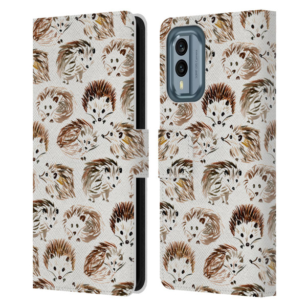Cat Coquillette Animals Hedgehogs Leather Book Wallet Case Cover For Nokia X30