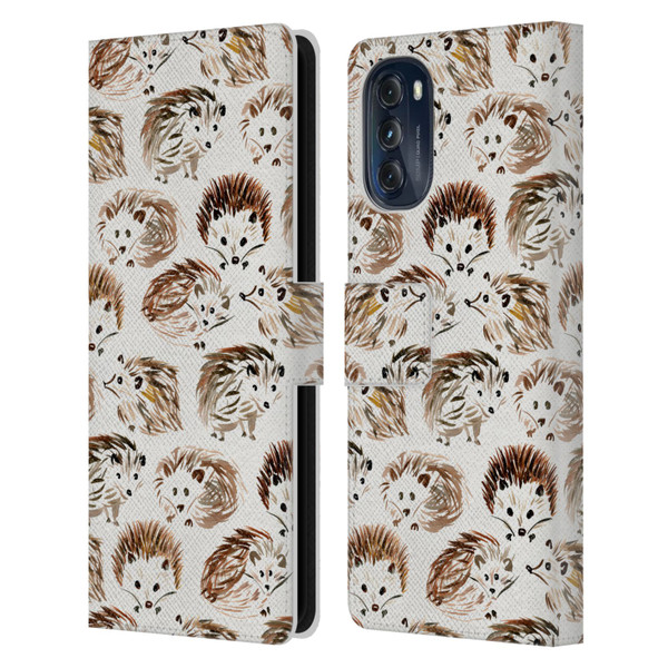 Cat Coquillette Animals Hedgehogs Leather Book Wallet Case Cover For Motorola Moto G (2022)
