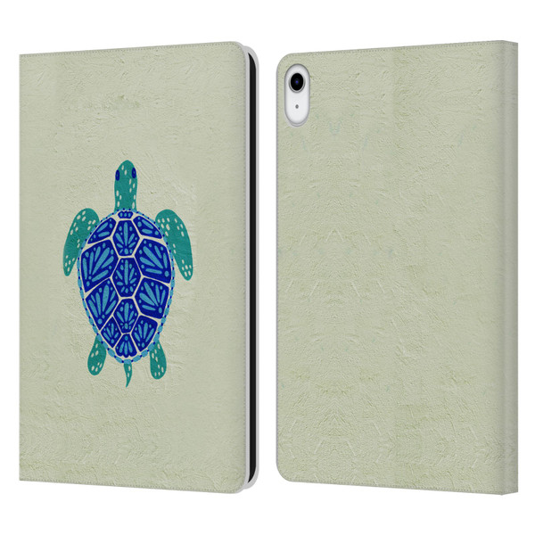 Cat Coquillette Sea Turtle Blue Leather Book Wallet Case Cover For Apple iPad 10.9 (2022)