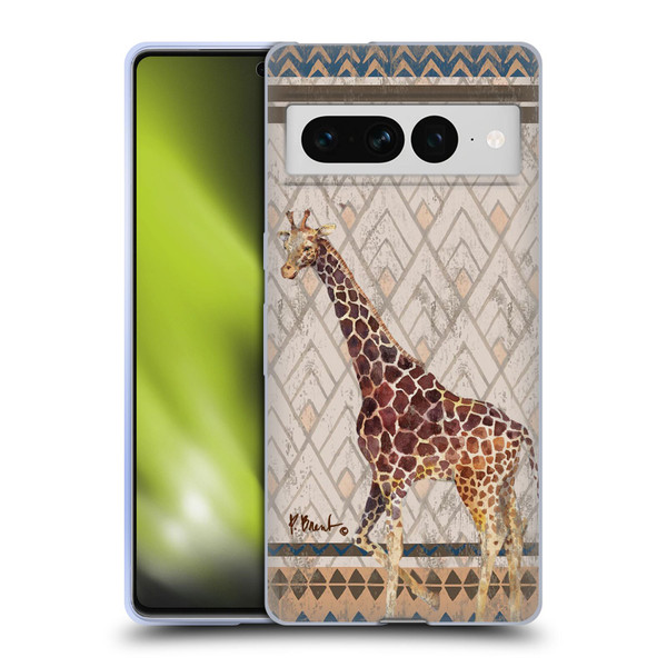 Paul Brent Animals Tribal Giraffe Soft Gel Case for Google Pixel 7 Pro