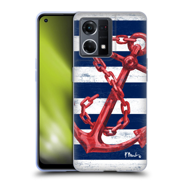 Paul Brent Nautical Westerly Anchor Red Soft Gel Case for OPPO Reno8 4G