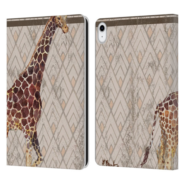 Paul Brent Animals Tribal Giraffe Leather Book Wallet Case Cover For Apple iPad 10.9 (2022)