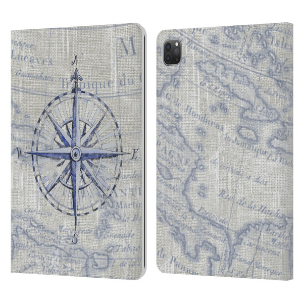 Paul Brent Nautical Vintage Compass Leather Book Wallet Case Cover For Apple iPad Pro 11 2020 / 2021 / 2022
