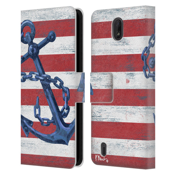 Paul Brent Nautical Westerly Anchor Leather Book Wallet Case Cover For Nokia C01 Plus/C1 2nd Edition