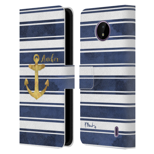 Paul Brent Nautical Anchor Leather Book Wallet Case Cover For Nokia C10 / C20