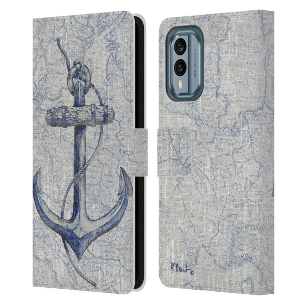 Paul Brent Nautical Vintage Anchor Leather Book Wallet Case Cover For Nokia X30