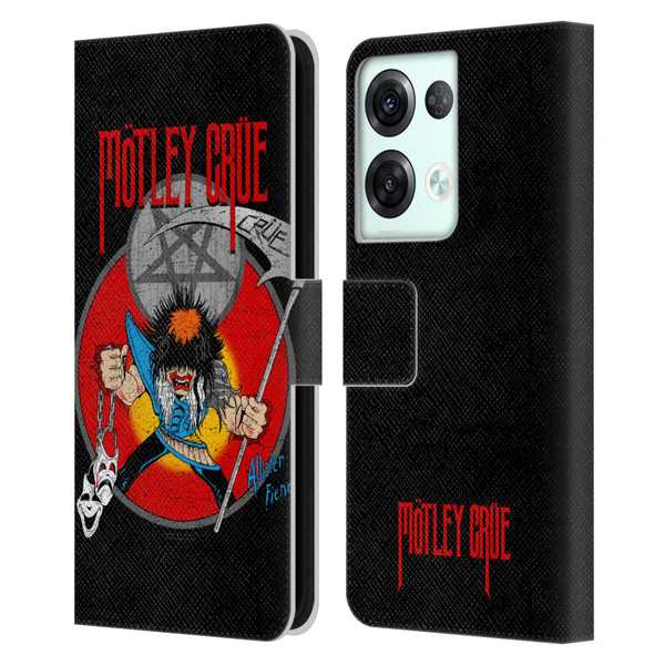 Motley Crue Key Art Allister Leather Book Wallet Case Cover For OPPO Reno8 Pro
