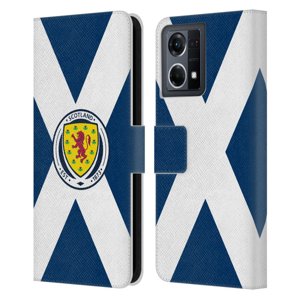 Scotland National Football Team Logo 2 Scotland Flag Leather Book Wallet Case Cover For OPPO Reno8 4G