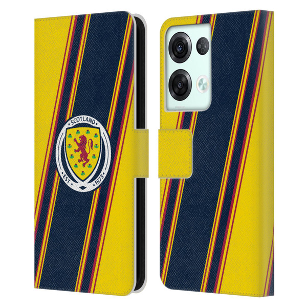 Scotland National Football Team Logo 2 Stripes Leather Book Wallet Case Cover For OPPO Reno8 Pro