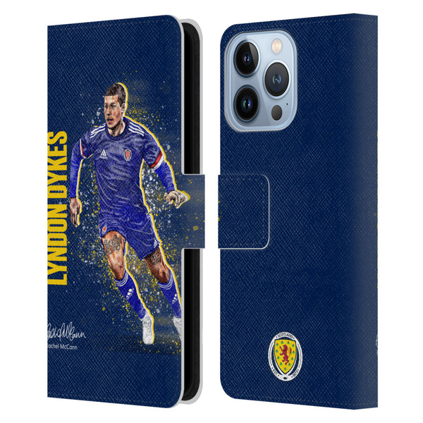 Scotland National Football Team Players Lyndon Dykes Leather Book Wallet Case Cover For Apple iPhone 13 Pro