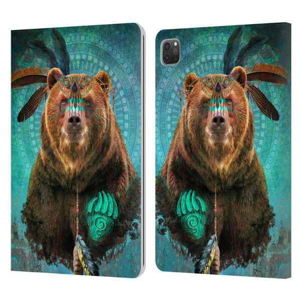 Jena DellaGrottaglia Animals Bear Leather Book Wallet Case Cover For Apple iPad Pro 11 2020 / 2021 / 2022
