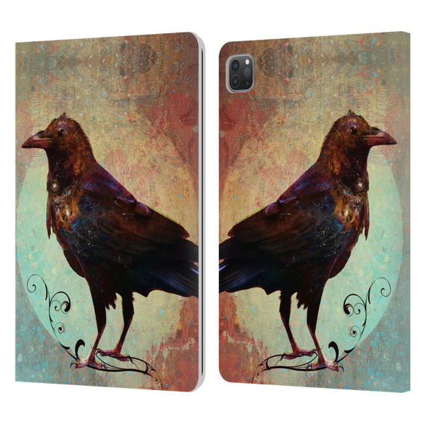 Jena DellaGrottaglia Animals Crow Leather Book Wallet Case Cover For Apple iPad Pro 11 2020 / 2021 / 2022