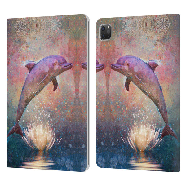 Jena DellaGrottaglia Animals Dolphin Leather Book Wallet Case Cover For Apple iPad Pro 11 2020 / 2021 / 2022