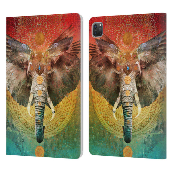 Jena DellaGrottaglia Animals Elephant Leather Book Wallet Case Cover For Apple iPad Pro 11 2020 / 2021 / 2022