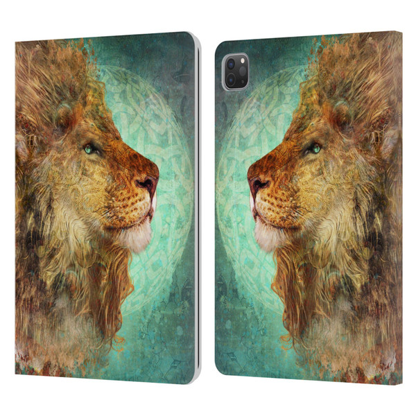 Jena DellaGrottaglia Animals Lion Leather Book Wallet Case Cover For Apple iPad Pro 11 2020 / 2021 / 2022