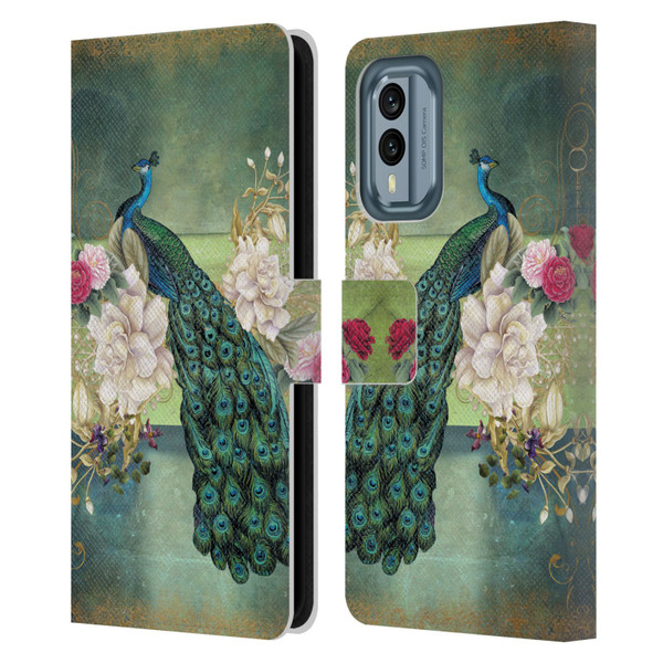 Jena DellaGrottaglia Animals Peacock Leather Book Wallet Case Cover For Nokia X30