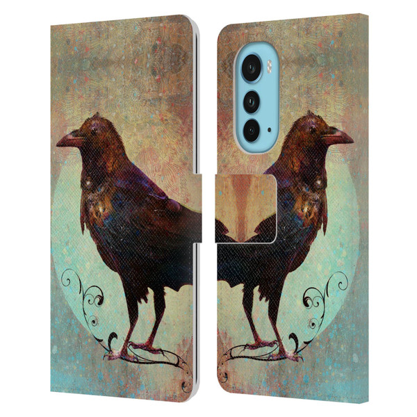 Jena DellaGrottaglia Animals Crow Leather Book Wallet Case Cover For Motorola Edge (2022)