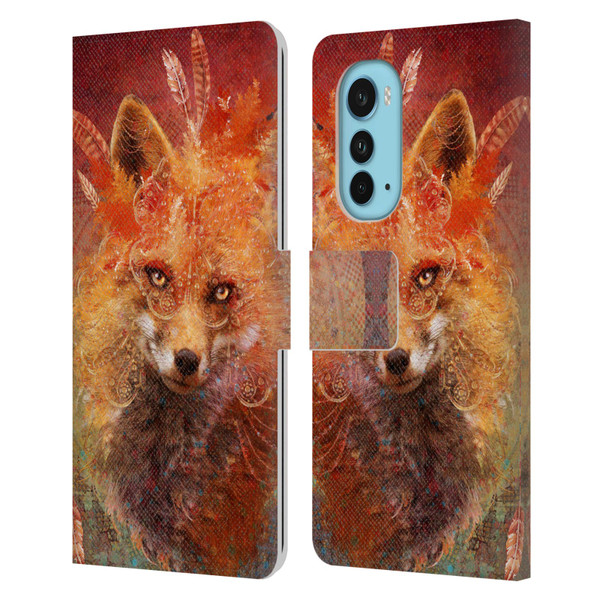 Jena DellaGrottaglia Animals Fox Leather Book Wallet Case Cover For Motorola Edge (2022)