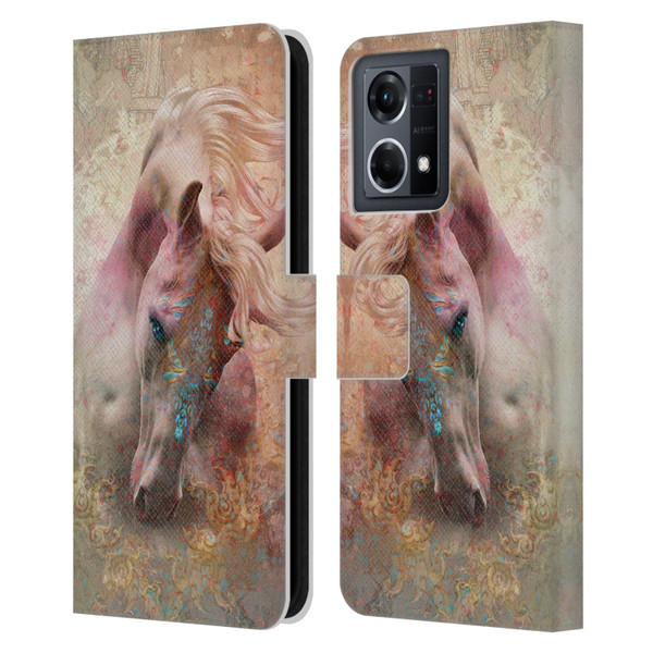 Jena DellaGrottaglia Animals Horse Leather Book Wallet Case Cover For OPPO Reno8 4G
