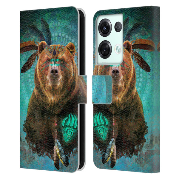 Jena DellaGrottaglia Animals Bear Leather Book Wallet Case Cover For OPPO Reno8 Pro