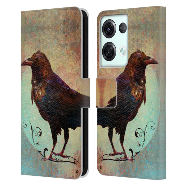 Jena DellaGrottaglia Animals Crow Leather Book Wallet Case Cover For OPPO Reno8 Pro