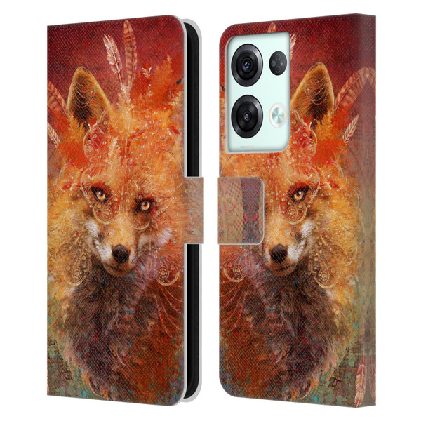 Jena DellaGrottaglia Animals Fox Leather Book Wallet Case Cover For OPPO Reno8 Pro