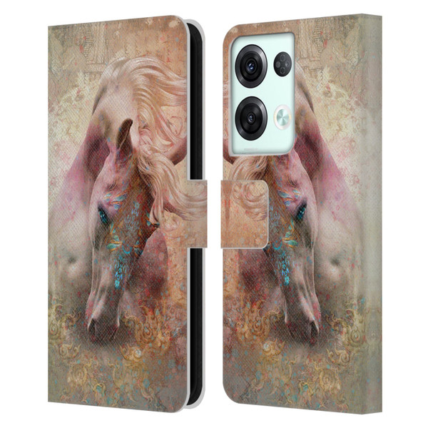 Jena DellaGrottaglia Animals Horse Leather Book Wallet Case Cover For OPPO Reno8 Pro