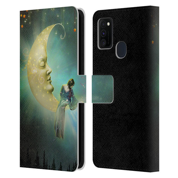 Jena DellaGrottaglia Assorted Star Leather Book Wallet Case Cover For Samsung Galaxy M30s (2019)/M21 (2020)