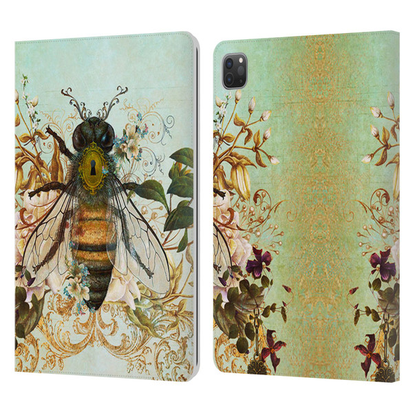 Jena DellaGrottaglia Insects Bee Garden Leather Book Wallet Case Cover For Apple iPad Pro 11 2020 / 2021 / 2022