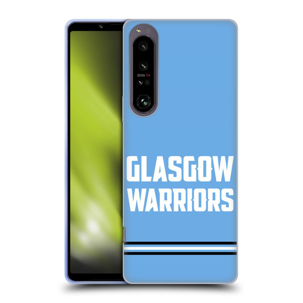 Glasgow Warriors Logo Text Type Blue Soft Gel Case for Sony Xperia 1 IV