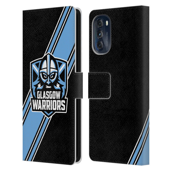Glasgow Warriors Logo 2 Diagonal Stripes Leather Book Wallet Case Cover For Motorola Moto G (2022)