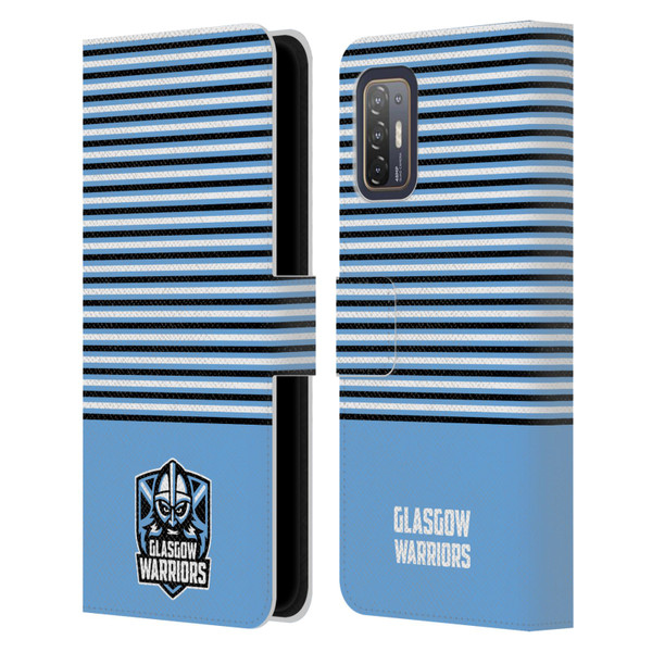 Glasgow Warriors Logo Stripes Blue 2 Leather Book Wallet Case Cover For HTC Desire 21 Pro 5G