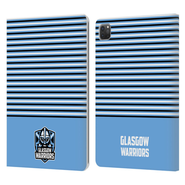 Glasgow Warriors Logo Stripes Blue 2 Leather Book Wallet Case Cover For Apple iPad Pro 11 2020 / 2021 / 2022