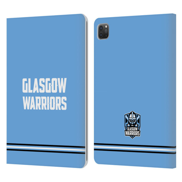 Glasgow Warriors Logo Text Type Blue Leather Book Wallet Case Cover For Apple iPad Pro 11 2020 / 2021 / 2022