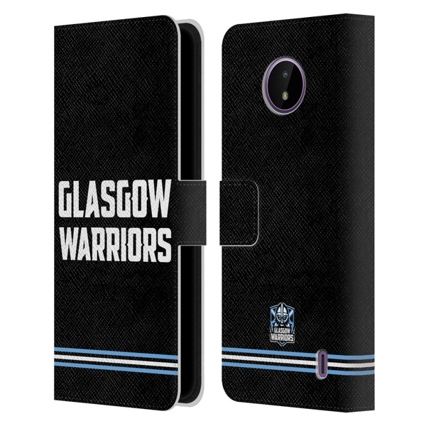 Glasgow Warriors Logo Text Type Black Leather Book Wallet Case Cover For Nokia C10 / C20