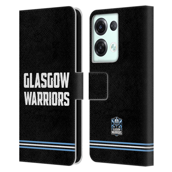 Glasgow Warriors Logo Text Type Black Leather Book Wallet Case Cover For OPPO Reno8 Pro