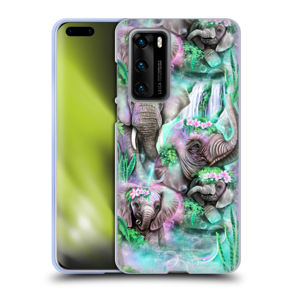 Sheena Pike Animals Daydream Elephants Lagoon Soft Gel Case for Huawei P40 5G