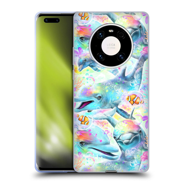 Sheena Pike Animals Rainbow Dolphins & Fish Soft Gel Case for Huawei Mate 40 Pro 5G