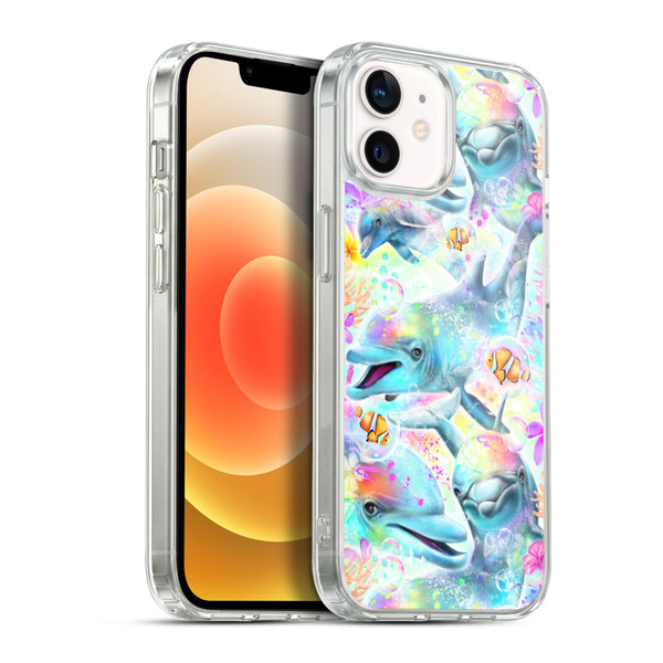 Sheena Pike Animals Rainbow Dolphins & Fish Soft Gel Case for Apple iPhone 12 / iPhone 12 Pro & MagSafe