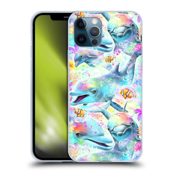 Sheena Pike Animals Rainbow Dolphins & Fish Soft Gel Case for Apple iPhone 12 / iPhone 12 Pro