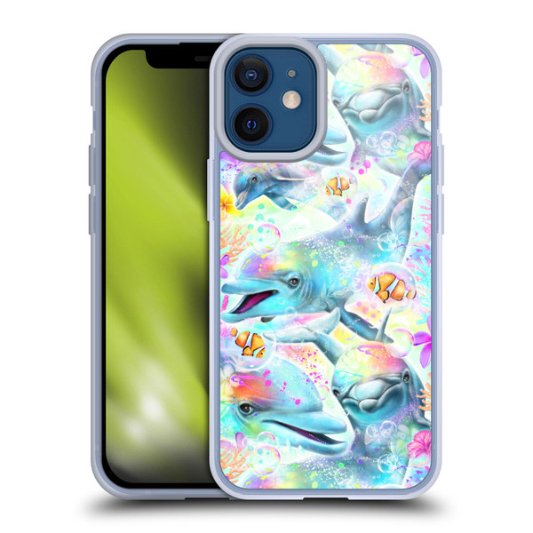 Sheena Pike Animals Rainbow Dolphins & Fish Soft Gel Case for Apple iPhone 12 Mini