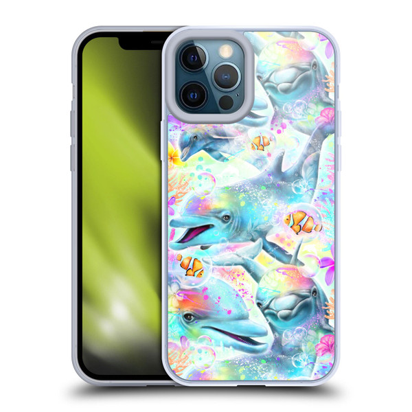 Sheena Pike Animals Rainbow Dolphins & Fish Soft Gel Case for Apple iPhone 12 Pro Max